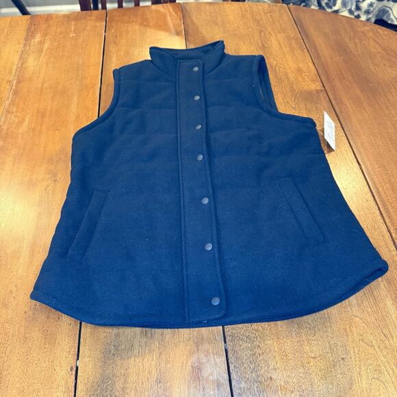 Croft & Barrow NWT Classic Quilted Vest Navy Sky Captain Blue Womens Med Winter - Picture 7 of 15
